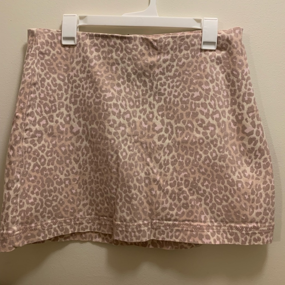 Baby pink leopard print Wild Fable mini skirt